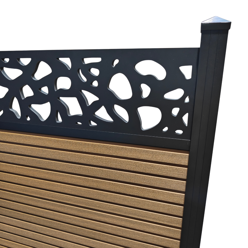 Arena Premium Plus Composite Capped Fencing Kit With Script Decorative Screen