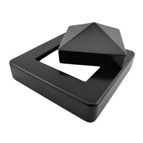 Arena Premium Aluminium Fencing Post End Kit 2400mm - Black - Image 2
