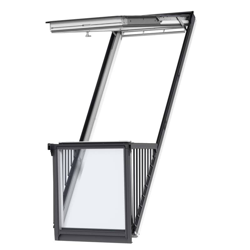 Velux Single Roof Balcony Triple Glazed Roof Window White Painted