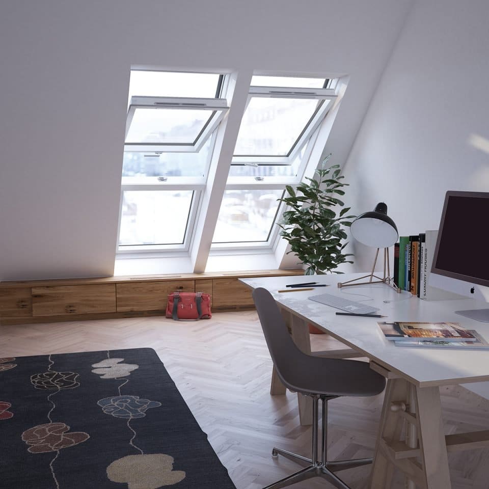 Dakea Vision Energy Sloping Fixed Roof Window White Painted Finish - Image 3