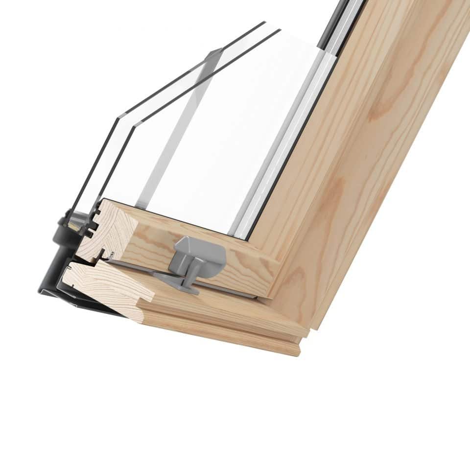 Dakea Conservation Centre Pivot Roof Window Pine Finish - Image 2