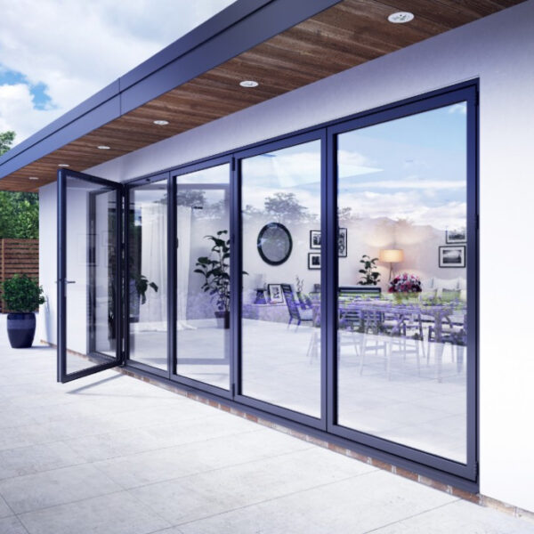 Korniche secure aluminium bi-folding door