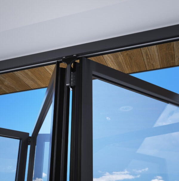 Korniche secure aluminium bi-folding door